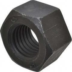 Value Collection - 1-8 UNC Steel Right Hand Heavy Hex Nut - 1-5/8" Across Flats, 63/64" High, Uncoated, 2B Class of Fit - All Tool & Supply