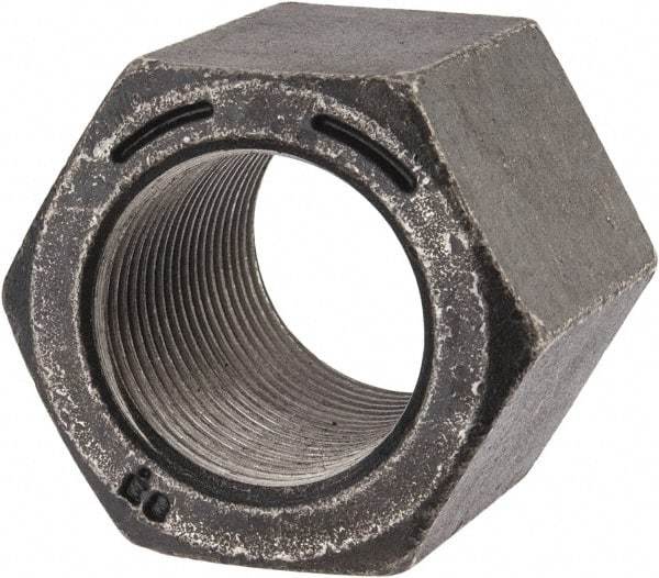 Value Collection - 1-1/4 - 12 UNF Steel Right Hand High Hex Nut - 1-13/16" Across Flats, 2-7/8" High, Uncoated - All Tool & Supply