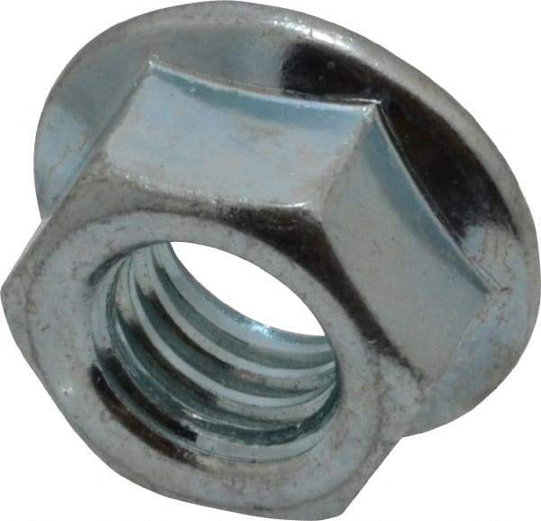 Value Collection - 3/8-16, 3/4" Flange Diam, Serrated Flange Nut - Grade Grade 2 Steel, Zinc-Plated Finish, 0.347" Flange Height - All Tool & Supply