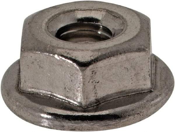 Value Collection - #8-32, 15/32" Flange Diam, Serrated Flange Nut - Grade 18-8 Stainless Steel, 0.203" Flange Height - All Tool & Supply