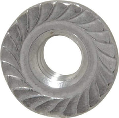 Value Collection - 1/4-20, 19/32" Flange Diam, Serrated Flange Nut - Grade 18-8 Stainless Steel, 0.236" Flange Height - All Tool & Supply