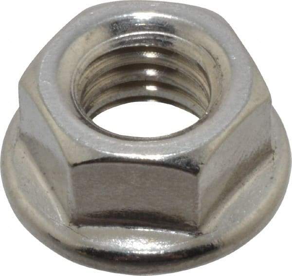 Value Collection - 3/8-16, 3/4" Flange Diam, Serrated Flange Nut - Grade 18-8 Stainless Steel, 0.347" Flange Height - All Tool & Supply