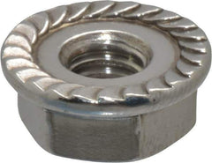 Value Collection - #10-32, 1/2" Flange Diam, Serrated Flange Nut - Grade 18-8 Stainless Steel, 7/32" Flange Height - All Tool & Supply