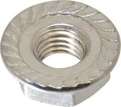 Value Collection - 1/4-28, 19/32" Flange Diam, Serrated Flange Nut - Grade 18-8 Stainless Steel, 0.236" Flange Height - All Tool & Supply