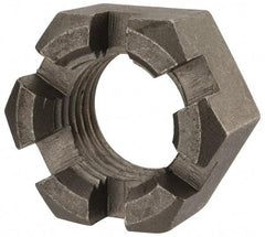 Value Collection - 1-1/2 - 6 UNC Grade 2 Steel Slotted Locknut - 2-1/4" Width Across Flats, 1-9/32" High, Uncoated - All Tool & Supply