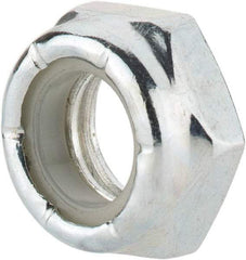 Value Collection - 3/8-16 UNC Grade 2 Hex Jam Lock Nut with Nylon Insert - 9/16" Width Across Flats, 9/32" High, Zinc-Plated Finish - All Tool & Supply