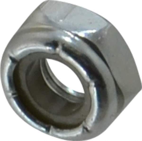 Value Collection - 1/4-28 UNF Grade 2 Hex Jam Lock Nut with Nylon Insert - 7/16" Width Across Flats, 7/32" High, Zinc-Plated Finish - All Tool & Supply