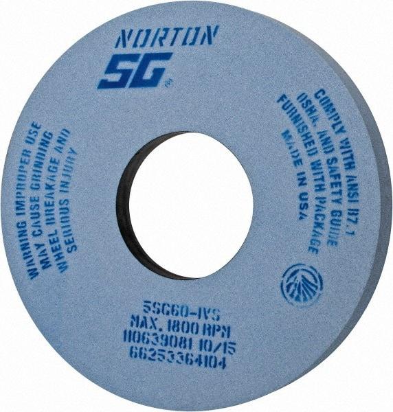 Norton - 14" Diam x 5" Hole x 1-1/2" Thick, I Hardness, 60 Grit Surface Grinding Wheel - Ceramic, Type 5, Medium Grade, 1,800 Max RPM, Vitrified Bond, One-Side Recess - All Tool & Supply