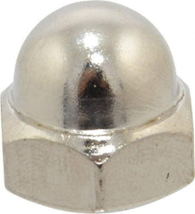 Value Collection - 7/16-14" UNC, 5/8" Width Across Flats, Nickel Plated, Steel Acorn Nut - 11/16" Overall Height, Grade 2 - All Tool & Supply