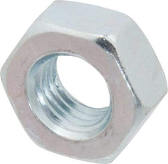 Value Collection - M10x1.25 Metric Fine Steel Right Hand Hex Nut - 17mm Across Flats, 8mm High, Zinc-Plated Finish - All Tool & Supply