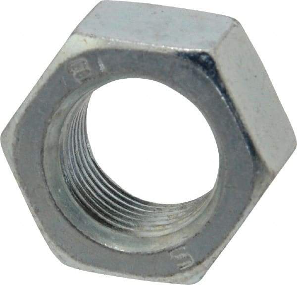 Value Collection - M18x1.50 Metric Fine Steel Right Hand Hex Nut - 27mm Across Flats, 15mm High, Zinc-Plated Finish - All Tool & Supply