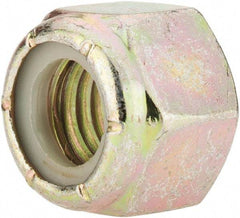 Value Collection - 1/2-13 UNC Grade 8 Hex Lock Nut with Nylon Insert - 3/4" Width Across Flats, 39/64" High, Zinc Yellow Dichromate Finish - All Tool & Supply