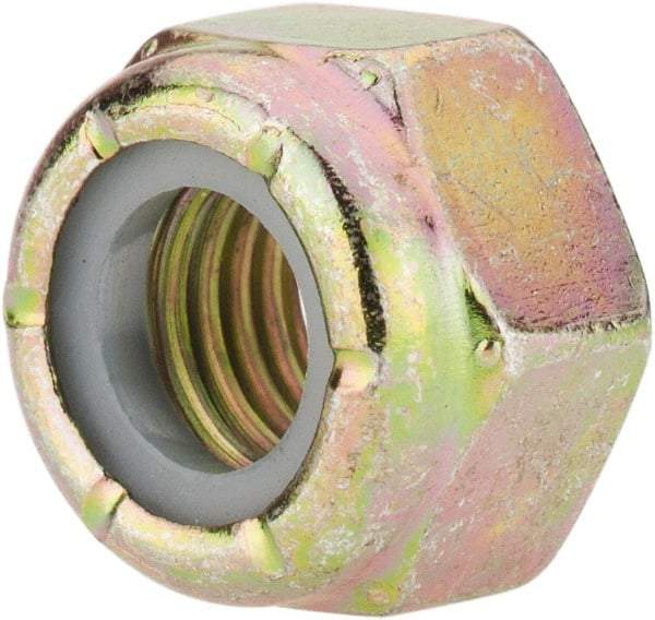 Value Collection - 5/16-24 UNF Grade 8 Hex Lock Nut with Nylon Insert - 1/2" Width Across Flats, 23/64" High, Zinc Yellow Dichromate Finish - All Tool & Supply