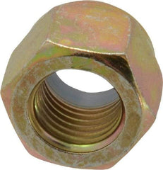 Value Collection - 3/8-24 UNF Grade 8 Hex Lock Nut with Nylon Insert - 9/16" Width Across Flats, 15/32" High, Zinc Yellow Dichromate Finish - All Tool & Supply