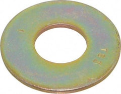 Value Collection - 1" Screw, Grade 8 Steel USS Flat Washer - 1-1/16" ID x 2-1/2" OD, 11/64" Thick, Zinc Yellow Dichromate Finish - All Tool & Supply