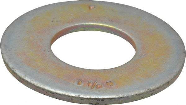 Value Collection - 1-1/8" Screw, Grade 8 Steel USS Flat Washer - 1-1/4" ID x 2-3/4" OD, 11/64" Thick, Zinc Yellow Dichromate Finish - All Tool & Supply