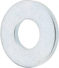 Value Collection - #12 Screw, Steel SAE Flat Washer - 1/4" ID x 9/16" OD, 1/16" Thick, Zinc-Plated Finish - All Tool & Supply