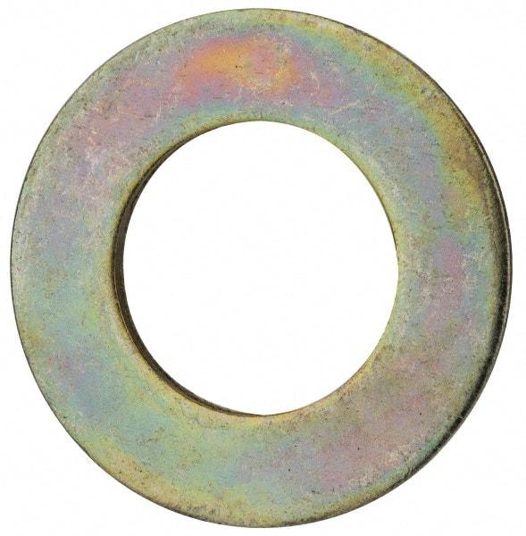 Value Collection - 1-1/8" Screw, Grade 8 Steel SAE Flat Washer - 1-3/16" ID x 2-1/4" OD, 9/64" Thick, Zinc Yellow Dichromate Finish - All Tool & Supply