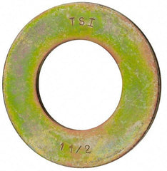 Value Collection - 1-1/2" Screw, Grade 8 Steel SAE Flat Washer - 1-9/16" ID x 3" OD, 5/32" Thick, Zinc Yellow Dichromate Finish - All Tool & Supply