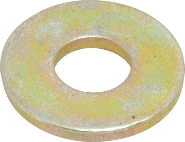 Value Collection - 1/4" Screw, Grade 8 Steel Extra Thick Flat Washer - Zinc Yellow Dichromate Finish - All Tool & Supply