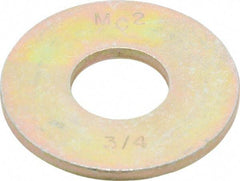 Value Collection - 3/4" Screw, Grade 8 Steel Extra Thick Flat Washer - Zinc Yellow Dichromate Finish - All Tool & Supply