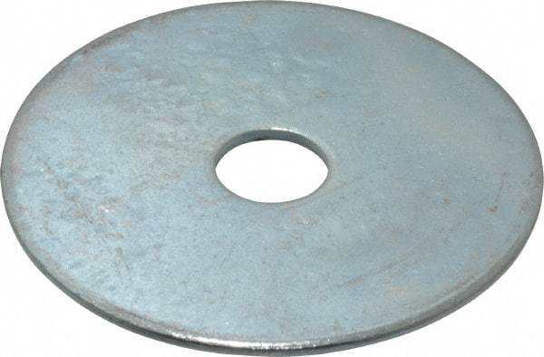 Value Collection - 3/8" Screw, Steel Fender Flat Washer - 3/8" ID x 2" OD, 0.08" Thick, Zinc-Plated Finish - All Tool & Supply