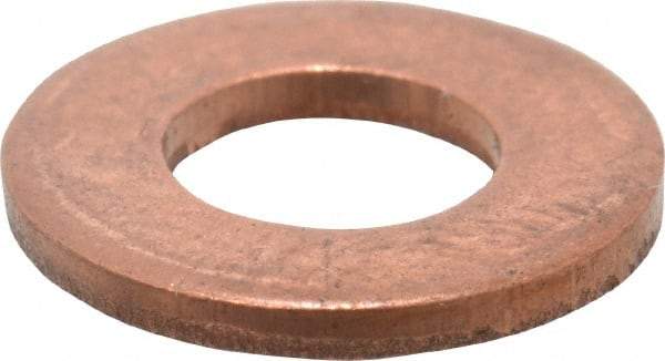 Value Collection - 1/4" Screw, Copper Standard Flat Washer - 1/4" ID x 5/8" OD, 0.049" Thick, Plain Finish - All Tool & Supply