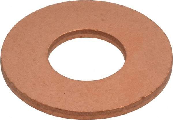 Value Collection - 7/16" Screw, Copper Standard Flat Washer - 1/2" ID x 1-1/8" OD, 0.078" Thick, Plain Finish - All Tool & Supply