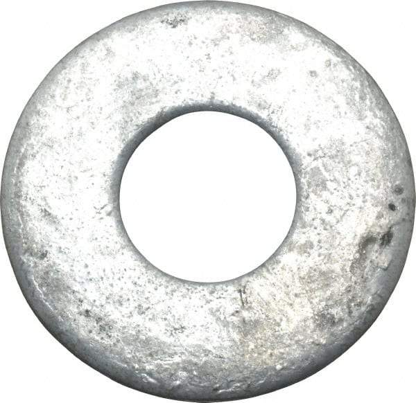 Value Collection - 1" Screw, Steel USS Flat Washer - 1-1/16" ID x 2-1/2" OD, 11/64" Thick, Galvanized Finish - All Tool & Supply