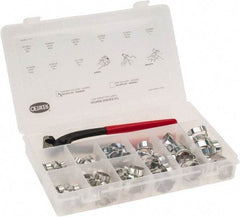 Oetiker - 124 Piece, 5/16 to 1" Diam, 2-Ear Service Clamp Kit - 123 Clamps & 1 Standard Jaw Pincers - All Tool & Supply