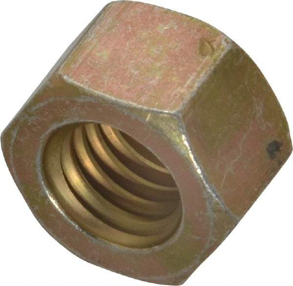 Value Collection - 7/16-14 UNC Steel Right Hand Hex Nut - 11/16" Across Flats, 3/8" High, Zinc Yellow Dichromate Cad & Waxed Finish - All Tool & Supply