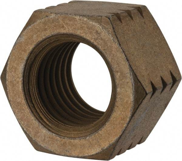 Value Collection - 1-8 UNC Steel Right Hand Hex Nut - 1-1/2" Across Flats, 55/64" High, Zinc Yellow Dichromate Cad & Waxed Finish - All Tool & Supply