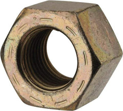 Made in USA - 9/16-18 UNF Steel Right Hand Hex Nut - 7/8" Across Flats, 31/64" High, Zinc Yellow Dichromate Cad & Waxed Finish - All Tool & Supply