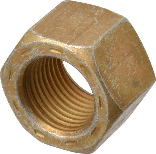 Made in USA - 5/8-18 UNF Steel Right Hand Hex Nut - 15/16" Across Flats, 41/64" High, Zinc Yellow Dichromate Cad & Waxed Finish - All Tool & Supply