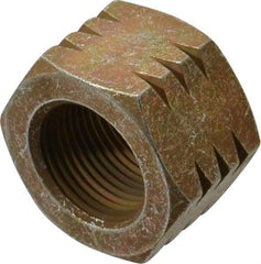 Made in USA - 1-14 UNF Steel Right Hand Hex Nut - 1-1/2" Across Flats, 55/64" High, Zinc Yellow Dichromate Cad & Waxed Finish - All Tool & Supply