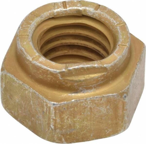 Value Collection - 7/16-14 UNC Grade L9 Hex Lock Nut with Distorted Thread - 11/16" Width Across Flats, Cadmium Dichromate Finish - All Tool & Supply