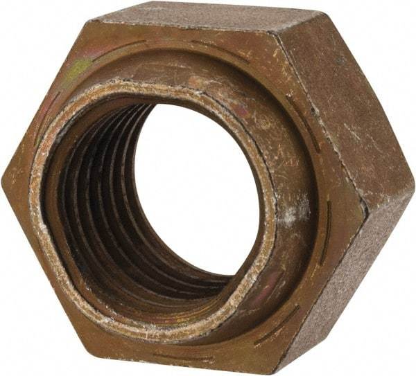 Made in USA - 1-8 UNC Grade L9 Hex Lock Nut with Distorted Thread - 1-1/2" Width Across Flats, Cadmium Dichromate Finish - All Tool & Supply