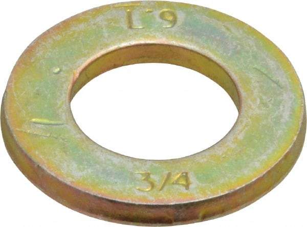 Value Collection - 3/4" Screw, Grade 9 Steel SAE Flat Washer - Zinc Yellow Dichromate Finish - All Tool & Supply