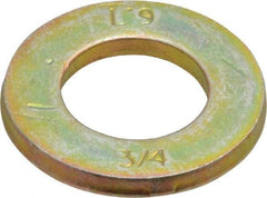 Value Collection - 3/4" Screw, Grade 9 Steel SAE Flat Washer - Zinc Yellow Dichromate Finish - All Tool & Supply