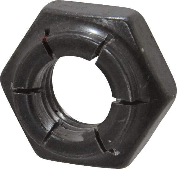 Flex-Loc - 7/16-14 UNC Grade 2 Heavy Hex Lock Nut with Expanding Flex Top - 21/64" High, Uncoated, Meets Military Specifications - All Tool & Supply