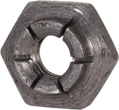 Flex-Loc - 1/4-20 UNC Grade 2 Heavy Hex Lock Nut with Expanding Flex Top - 7/32" High, Uncoated, Meets Military Specifications - All Tool & Supply