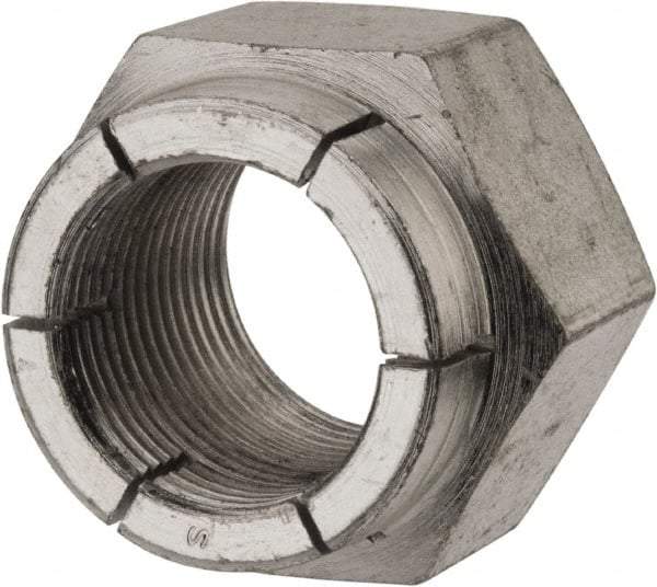 Flex-Loc - 1-14 UNF Grade 2 Hex Lock Nut with Expanding Flex Top - 1-7/16" Width Across Flats, 1-3/16" High, Cadmium-Plated Finish - All Tool & Supply