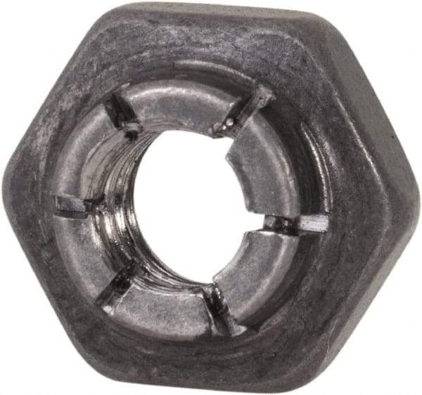 Flex-Loc - #10-24 UNJC 18-8 Hex Lock Nut with Expanding Flex Top - 3/16" High, Uncoated, Meets Military Specifications - All Tool & Supply