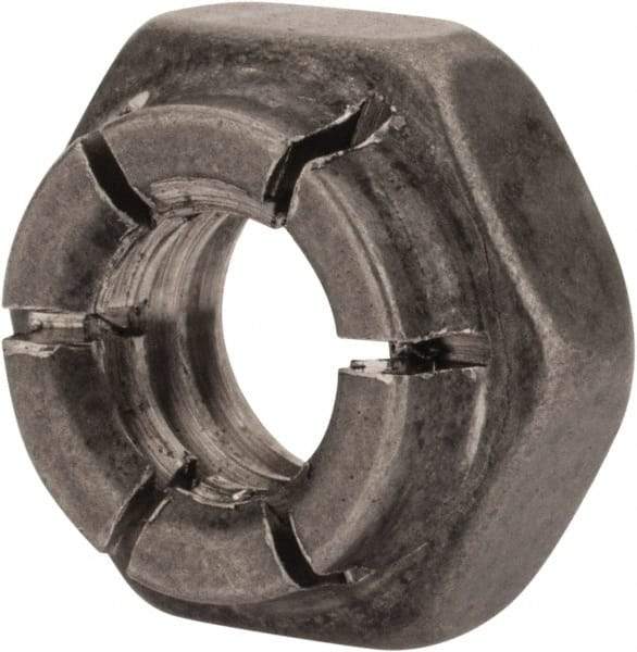 Flex-Loc - 1/4-20 UNC 18-8 Hex Lock Nut with Expanding Flex Top - 7/32" High, Uncoated, Meets Military Specifications - All Tool & Supply