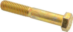 Value Collection - 1/2-13 UNC, 3" Length Under Head Hex Head Cap Screw - Partially Threaded, Grade 8 Alloy Steel, Zinc-Plated Finish, 3/4" Hex - All Tool & Supply