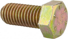 Value Collection - 9/16-12 UNC, 1-1/4" Length Under Head Hex Head Cap Screw - Fully Threaded, Grade 8 Alloy Steel, Zinc-Plated Finish, 13/16" Hex - All Tool & Supply