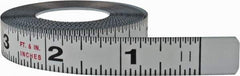 Starrett - 12 Ft. Long x 1/2 Inch Wide, 1/32 and 1/16 Inch Graduation, White, Steel Adhesive Tape Measure - Reads Right to Left - All Tool & Supply