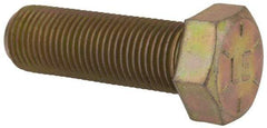 Value Collection - 9/16-18 UNF, 1-3/4" Length Under Head Hex Head Cap Screw - Fully Threaded, Grade 8 Alloy Steel, Zinc-Plated Finish, 13/16" Hex - All Tool & Supply