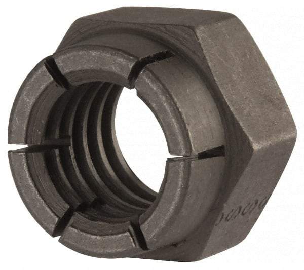 Flex-Loc - 7/16-14 UNC Grade 2 Hex Lock Nut with Expanding Flex Top - Uncoated, Meets Military Specifications - All Tool & Supply