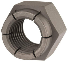 Flex-Loc - 1-8 UNC Grade 2 Hex Lock Nut with Expanding Flex Top - 1-7/16" Width Across Flats, Uncoated, Meets Military Specifications - All Tool & Supply